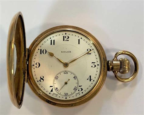 gold rolex half hunter pocket watch